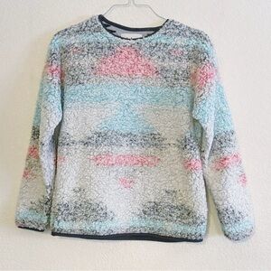 Dylan by True Grit Tribal Sherpa Sweatshirt Size Small